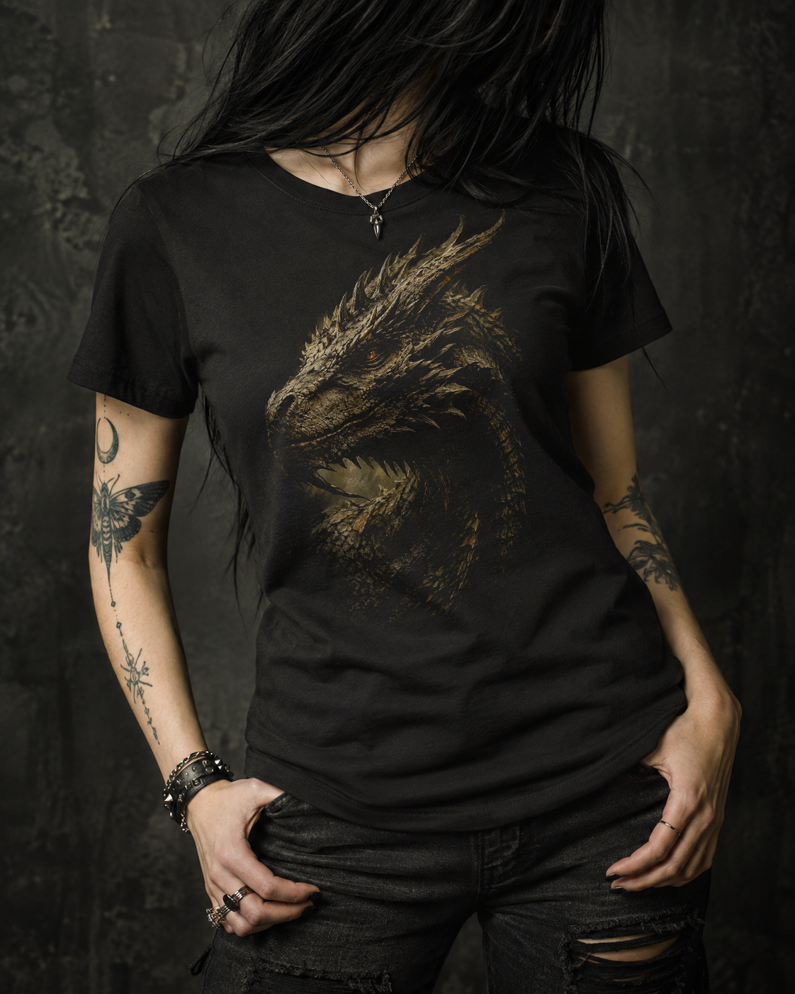 Remera negra con el diseño Brasa