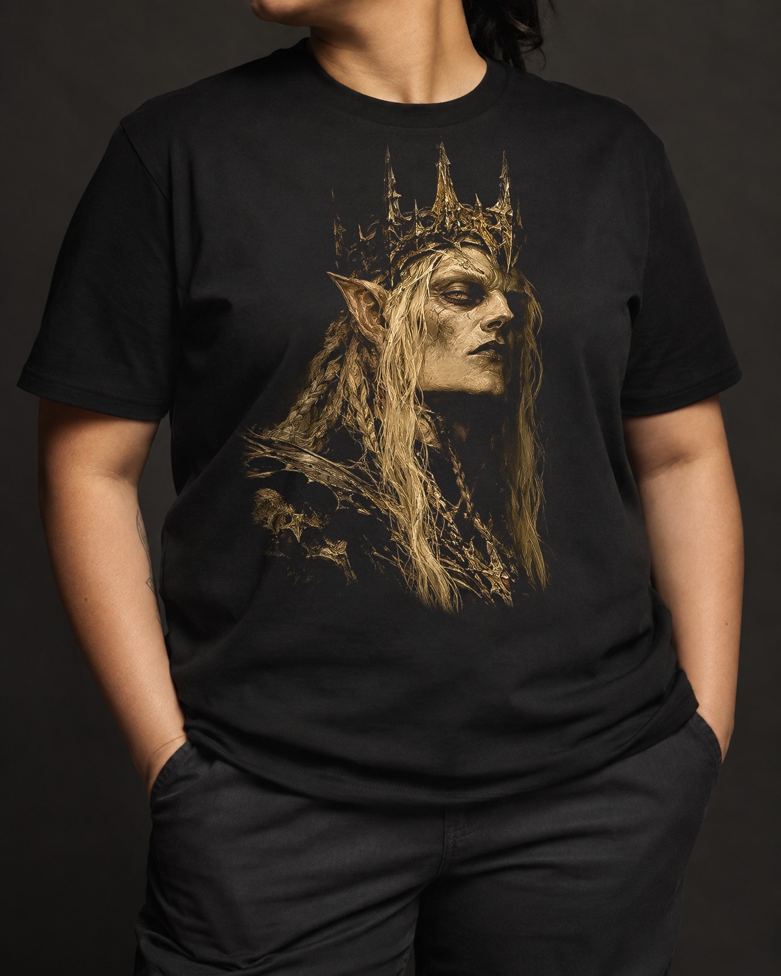 Remera negra con el diseño Sangre Antigua