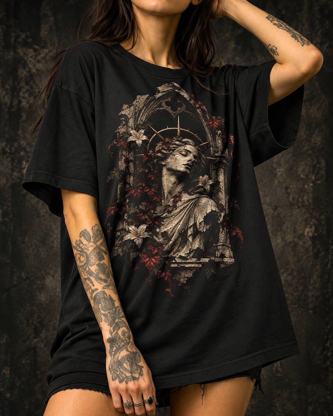 Remera negra con el diseño Devoción
