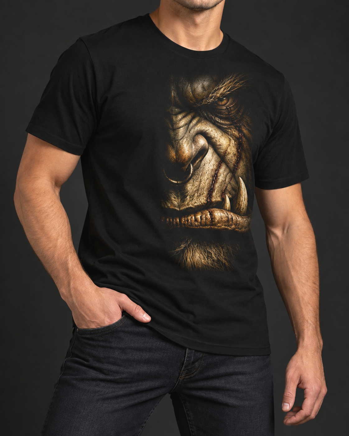 Remera negra con el diseño Colmillo — vista alternativa